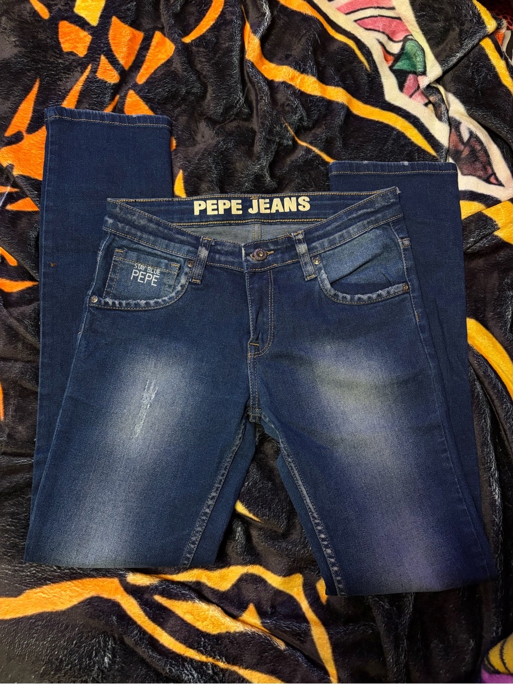 Pepe Jeans Women's Navy Blue Skinny Stretch Jeans